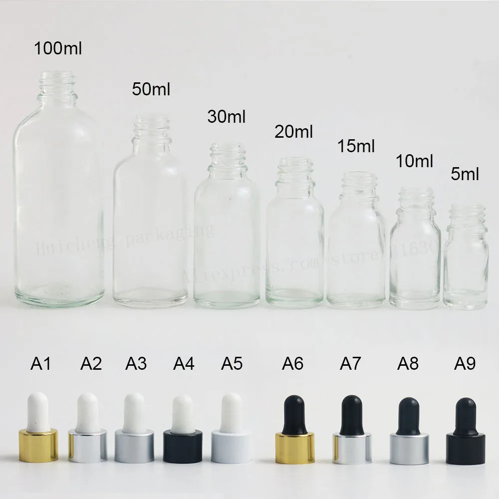 

12 x 1/2oz Empty Clear Glass Dropper Bottles 1oz Transparent Oil Glass Piepette Dropper Container 5ml 10ml 20ml 30ml 50ml 100ml