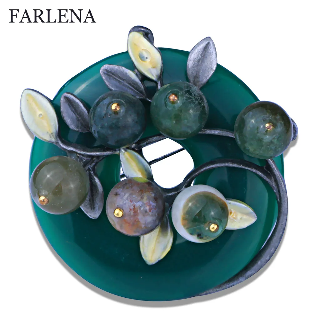 5 Colors Vintage Plant  Brooch High-end Nature Stones Brooch Beautiful Pins For Women New 2016 FBRO053