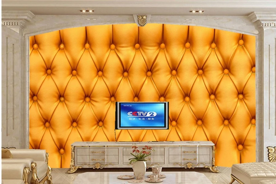 

Papel de parede,Texture leather skin Yellow wallpapers, hotel room restaurant living room sofa TV wall bedroom 3d murals