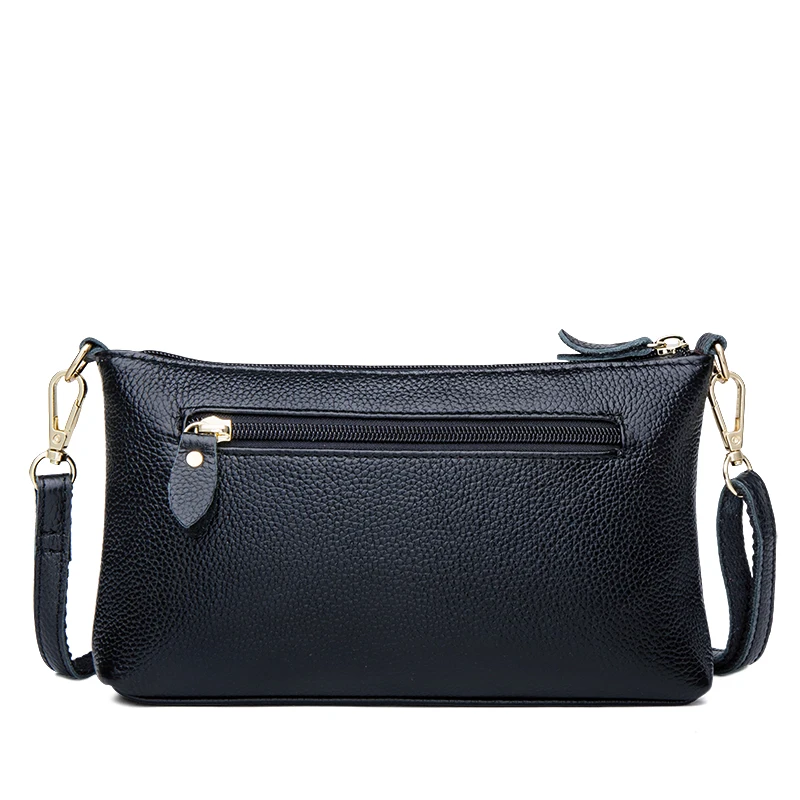 ZOOLER  Female Genuine Leather Shoulder Bags Winter Black Color Crossbody Functional Black Mobile Phone Bag Purse Small #z189