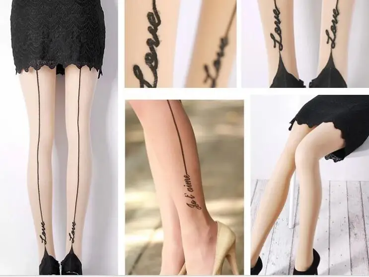 

Weaving Flowers Black Women Pantyhose Legs Rear Vertical Stripes Fan English Sexy Pantyhose Open Crotch wholesale 3pair/lot