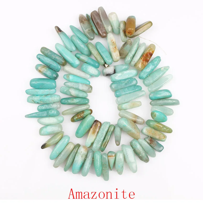 13 Design 12-19mm Opal Crystal Natural Stone Gravel Materials Stick Shape Gems Loose Beads Strand 16\