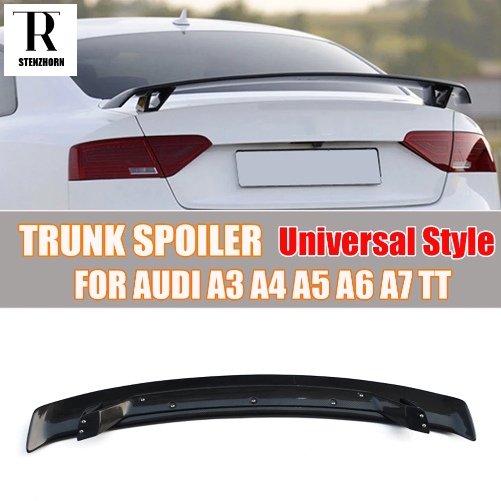 Carbon Fiber Universal Style Rear Trunk Wing Spoiler for Audi A3 S3 A4 A5 A6 A7 TT Tail Boot Lip Wing Spoiler