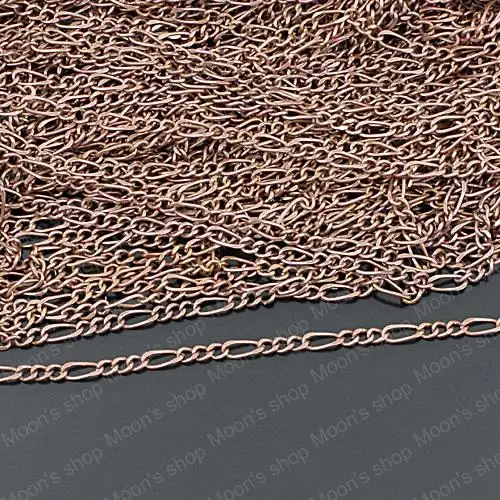 

Wholesale Width 2.5mm Antique Copper 3:1 Figaro Twisted Chains Accessories 5 Meter (JM2666)