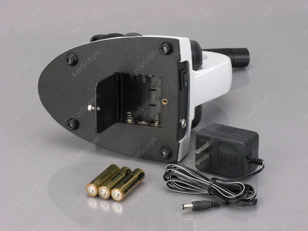 AmScope-مجهر مركب لاسلكي ، إطار معدني LED من النوع C و F ، مزود بأضواء علوية وسفلية ، 40X-1000X