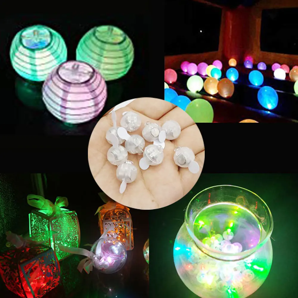 50 Stuks/partij Ronde Led Flash Bal Lamp Ballon Licht Voor Papieren Lantaarn Ballon Latex Ballonnen Lights Wedding Party Decoratie