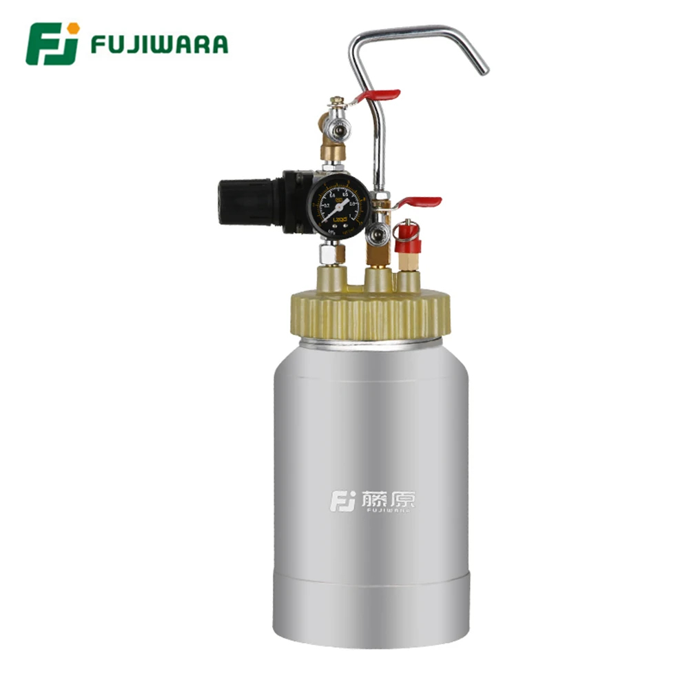 FUJIWARA Pneumatic Imitation Stone Paint Spray Gun Colourful Lacquer Airbrush High-capacity 2L Pressure Bucket Marble Paint