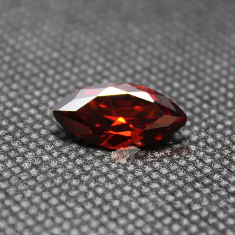 Marquise shape Garnet Red cubic zirconia CZ stone faceted beads for jewelry making DIY loose stones