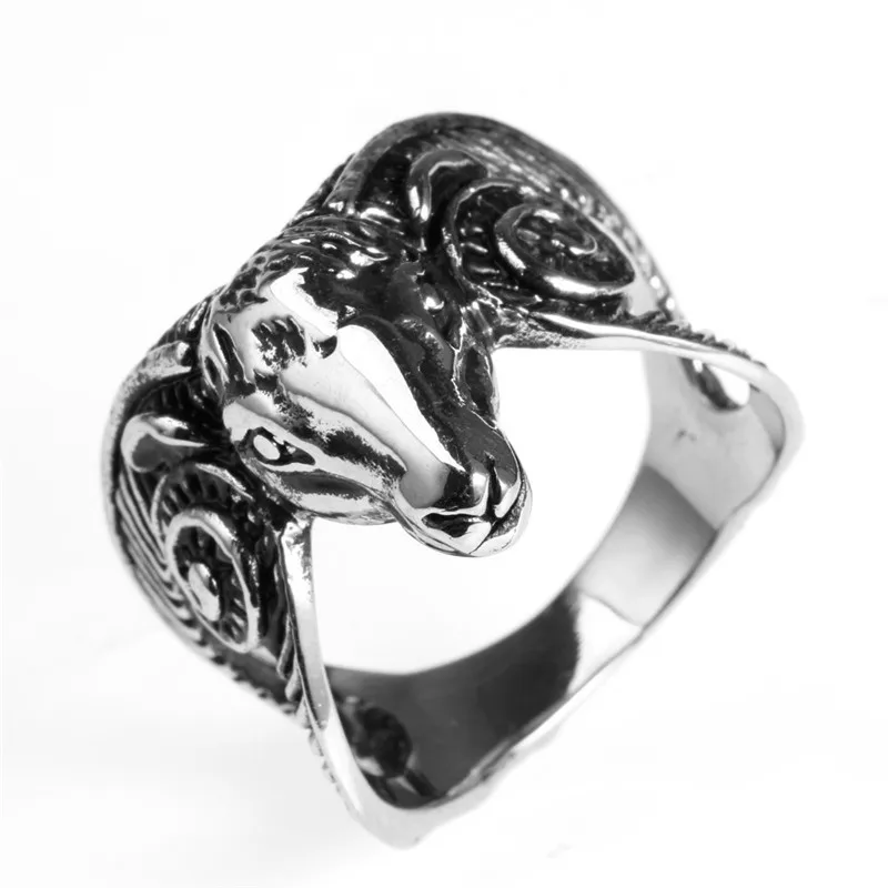 New stainless steel rings Men's accessories wholesale The goat head restoring ancient ways ring