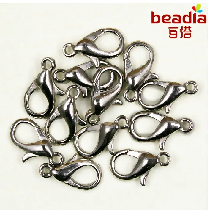 12pcs Gold/Rhodium/Vintage Bronze Plated Lobster Clasps Hooks Jewelry Findings 12mm Free Shipping