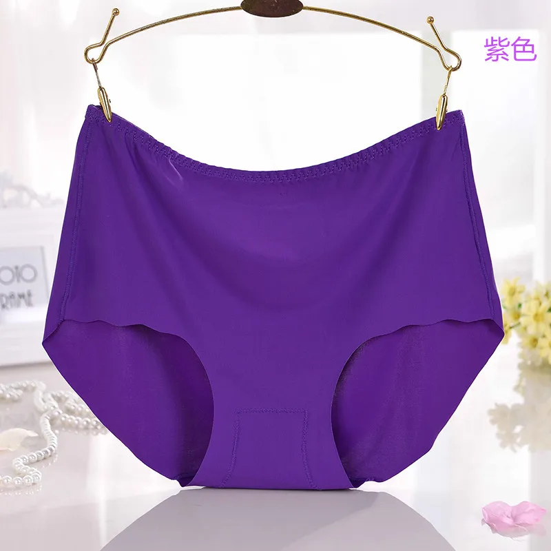 

V007 4Pcs/Lot Ice Silk Panties Comfortable Breathable Women Underwear Plus Size 6XL Female Lingerie Solid Briefs