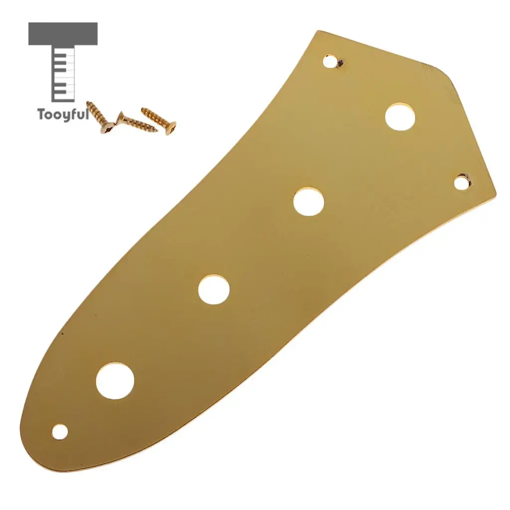 Tooyful 4 Holes Vintage Control Plate Metal For Jazz JB Style Bass Instrument Accessories