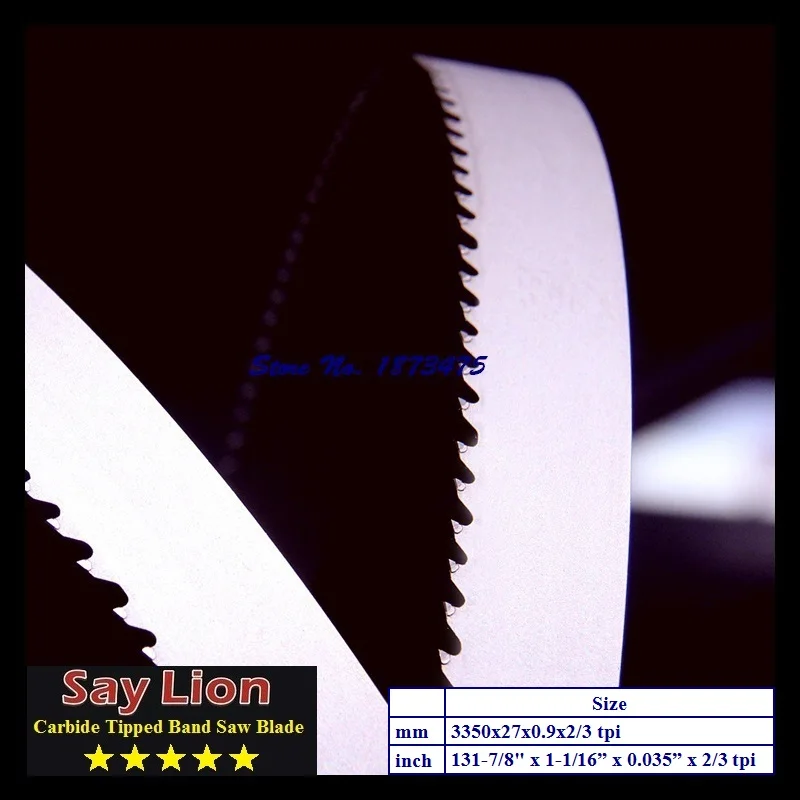 

3350x27x0.9x2/3T Carbide tipped band saw blade. bandsaw