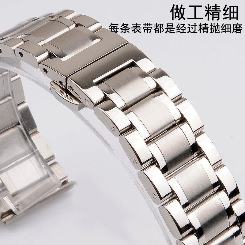 14mm 18mm 19mm 20mm 22mm 24mm 316L Stainless Steel Watch Strap Men\'s Women\'s Wrist Metal Watch Wracelets Golden Rose Gold Black
