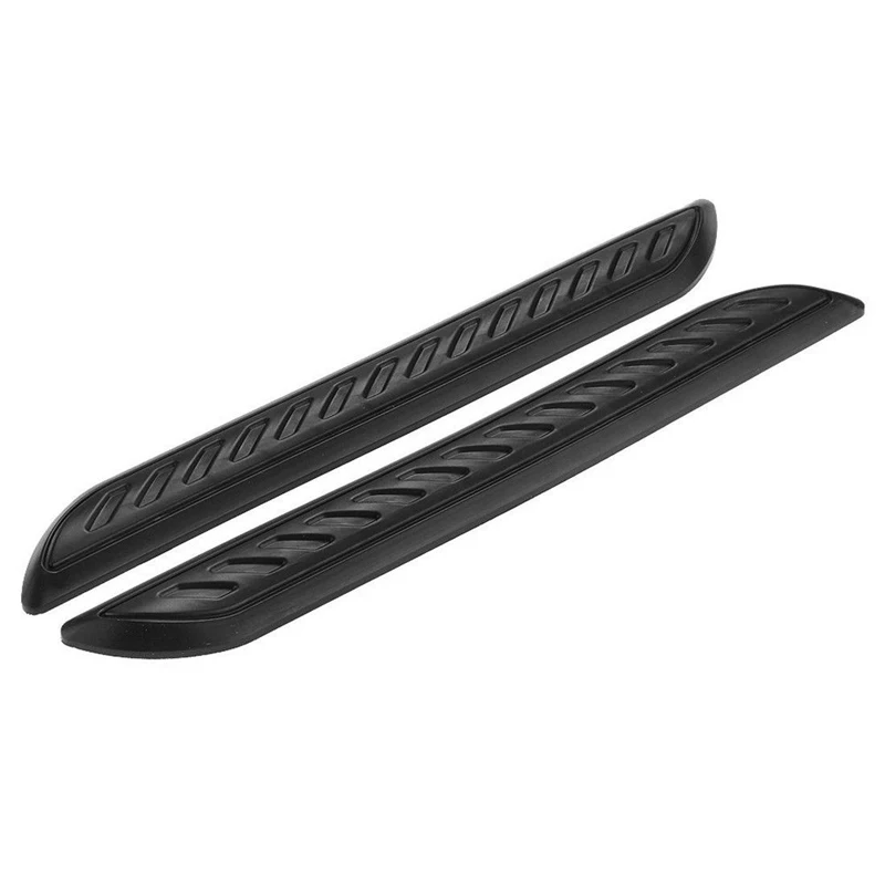 2pcs Black Car Rubber Door Sticker Bumper Corner Protector Anti-Kick Scratch Pad Scratch Proof Textured Pad Sill Strip Guard