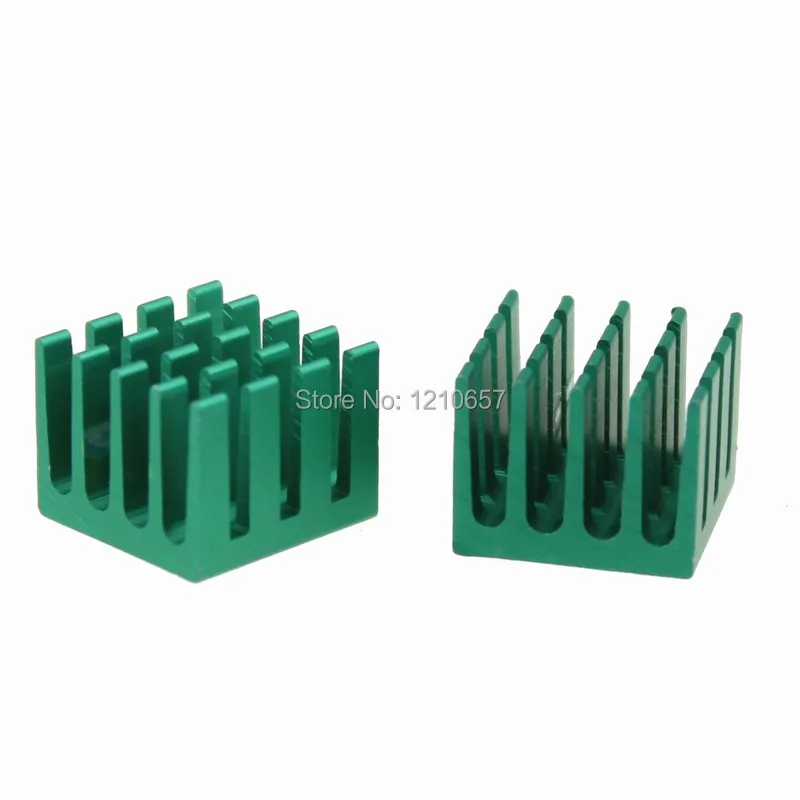 400 PCS LOT 14 x 14 x 11mm Aluminum Green Heat sink  IC Fans Ram Heatsink Cooling