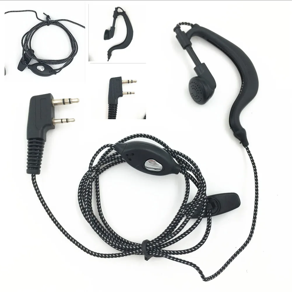 Walkie talkie  2PIN earpiece Baofeng uv5r Microphone nylon strip earpiece radio for baofeng 888s BF uv5r 5re B2LUS UV82 GT-3