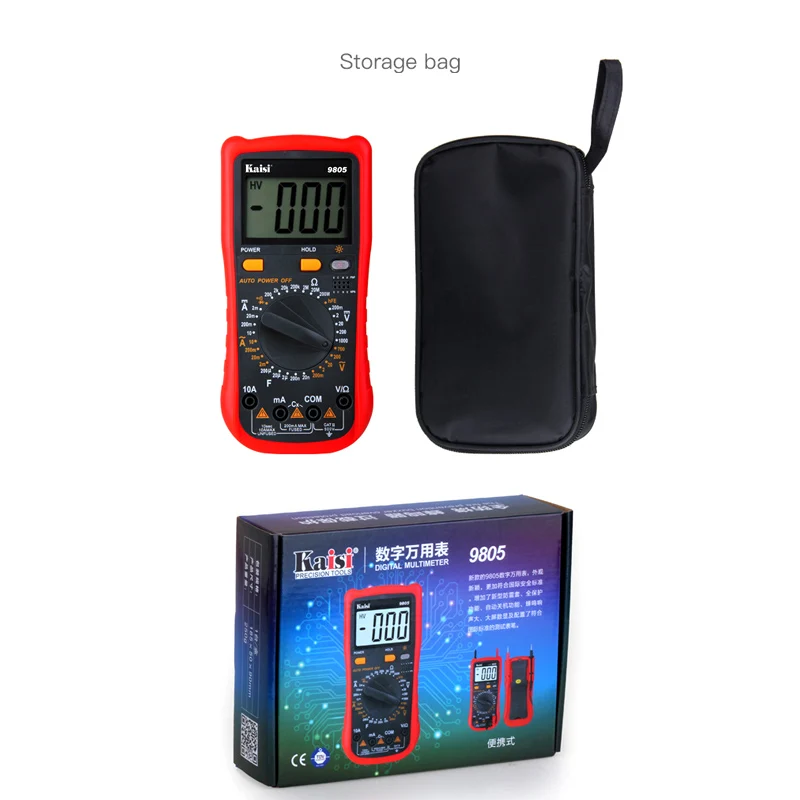 Kaisi 9805 Professional Digital Multimeter Automatic Range Anti Burning  Measurement Tester Multimeter Ammeter for Phone Repair