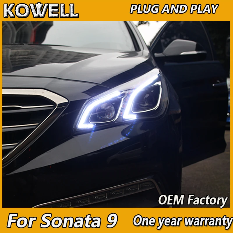 

KOWELL Car Styling for Hyundai Sonata 9 2015 2016 2017 Headlights LED Headlight DRL Lens Double Beam Bi-Xenon HID Accessories