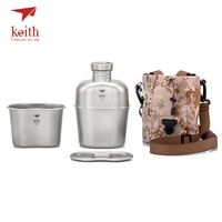 Keith Titanium 1100ml Sports Kettle And 700ml Titanium Lunch Box Camping Army Water Bottles Water Cooker Ultralight Ti3060