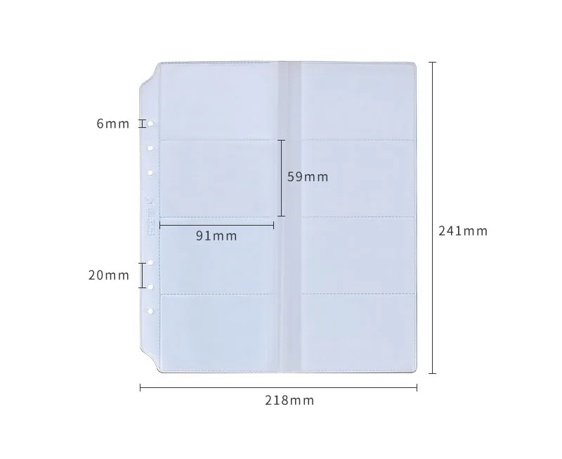clear transparent PVC PP inserts pockets 10 sheets for card