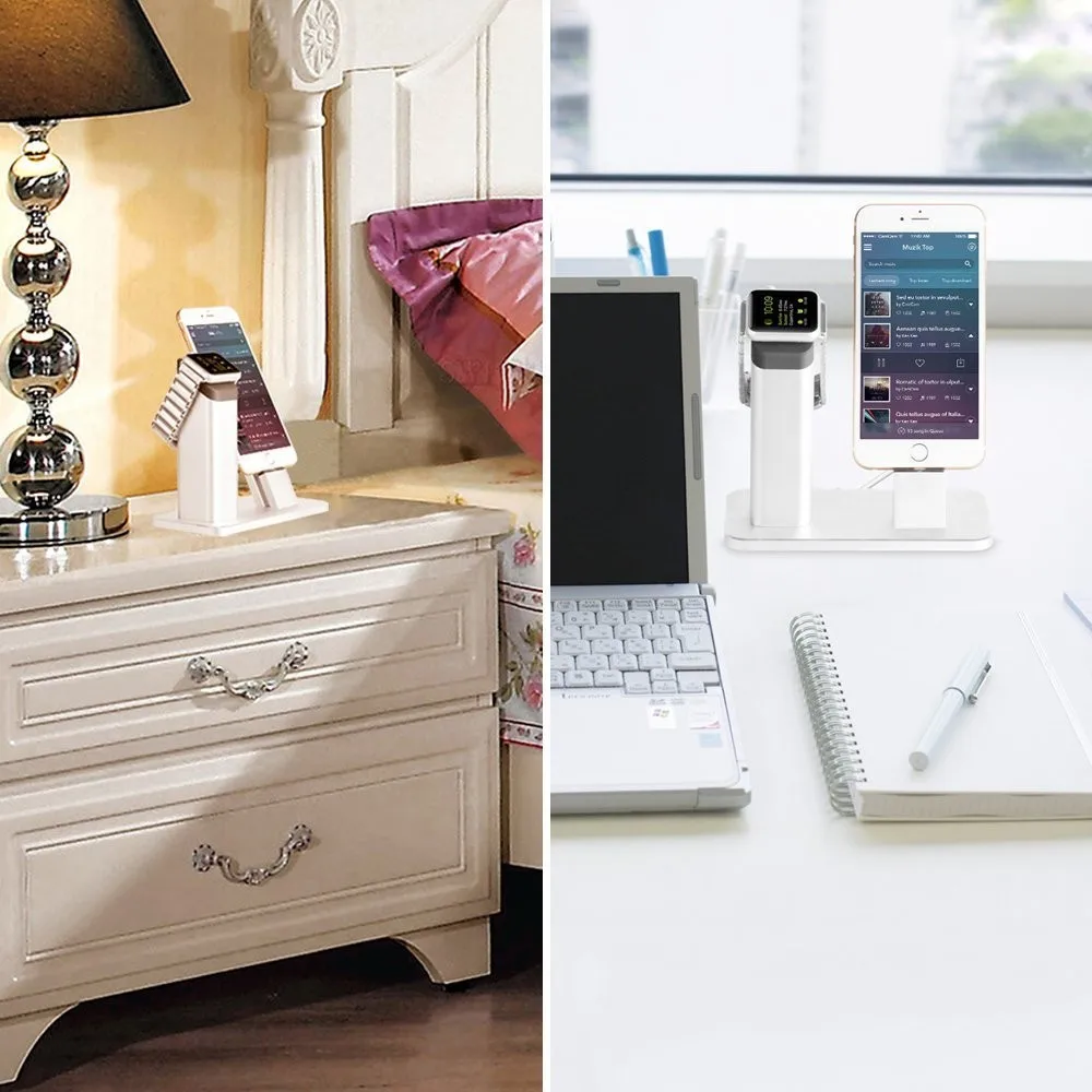 الألومنيوم حامل حامل ل أبل ووتش 3/2/1 حوض شحن شاحن محطة جبل قاعدة ل فون X/8/ 7/7 زائد/SE/5s/6S/زائد