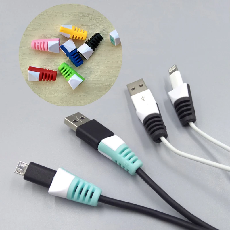 6Pcs/lot Data Line Protection Case Coil Protective Cover Universcial Charging Cable Protection Sleeve USB Earphone Protector l