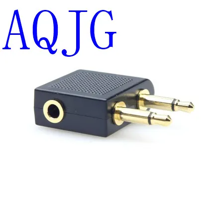 Universal 3.5mm to 2 x 3.5mm Airplane Headphone Earphone Audio Adapter Converter Connector Airline Jack