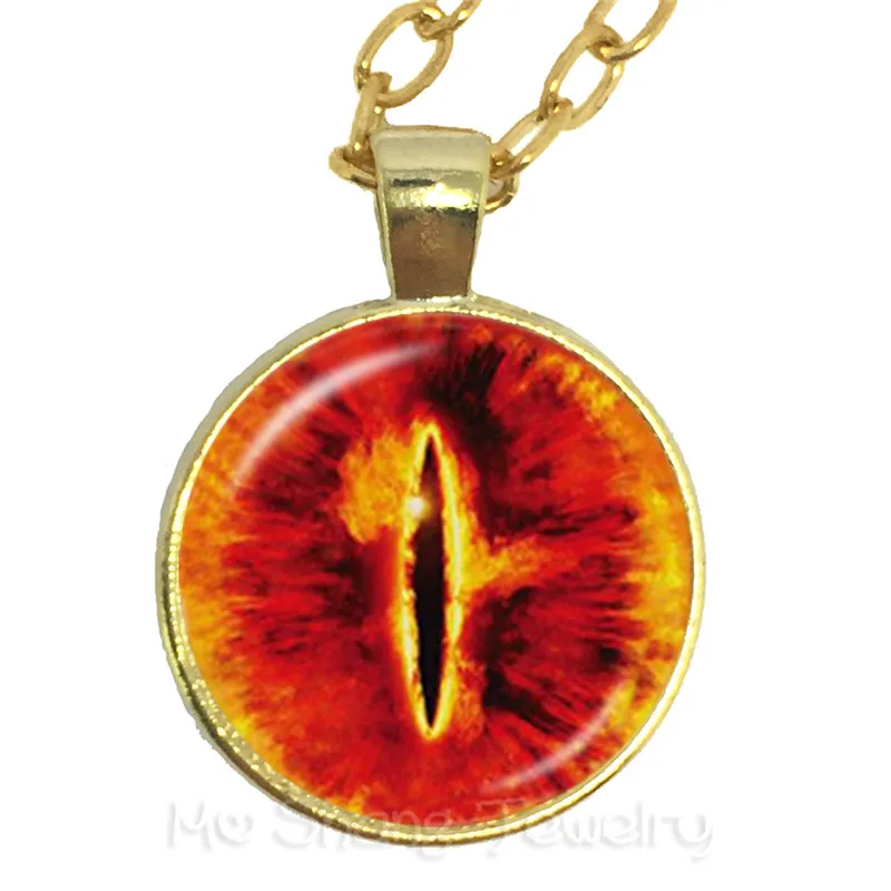 Charming green eyes Evil Eye Necklace Beautiful Animal Dragon Cats Eye 25mm Glass Cabochon Pendant Gift For Friends