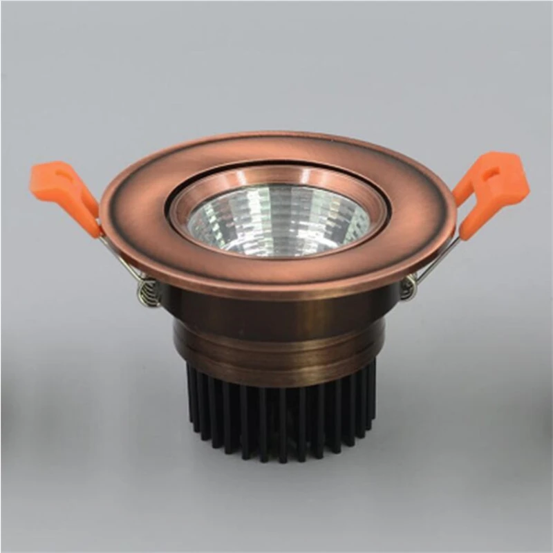 8PCS/Lot European Style 7W 10W 15W 20W COB LED Dimmble Downlight  Ceiling Lamp Bronze Red Copper