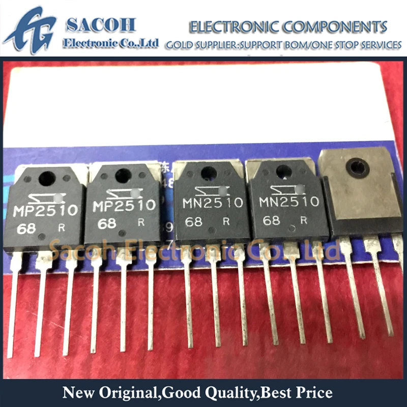 

Refurbished Original 2Pairs(4Pcs)/Lot MN2510 + MP2510 TO-3P 25A 100V NPN + PNP Silicon Power Transistors