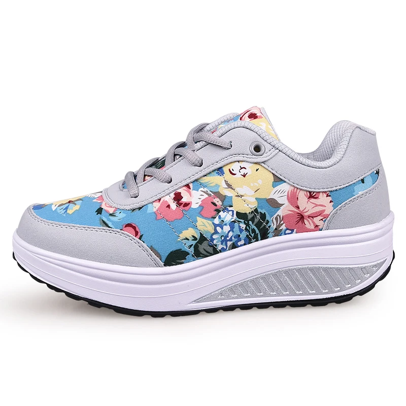 2023 Autumn Women Casual Shoes Fashion Breathable Walking Wedge Shoes Women Sneakers Printed Ladies Shoes Tenis Feminino WSH3302