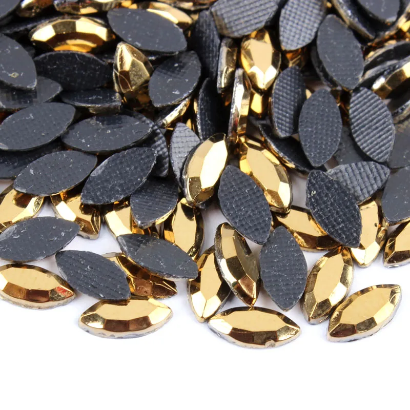 300/100Pcs Hot Sell! Horse Eye 4X8MM Rhinestone Mine Gold Iot Hotfix Stones For Cloths Adornment DIY Accessories Free Shipping