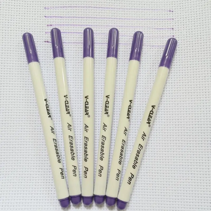 

VCLEAR 6 Pcs Purple Air Erasable Pen Fabric Paint Marker Chaco Ace Pen Fabric Erasable Pen For Sewing Tools Tailor Chalk Marker