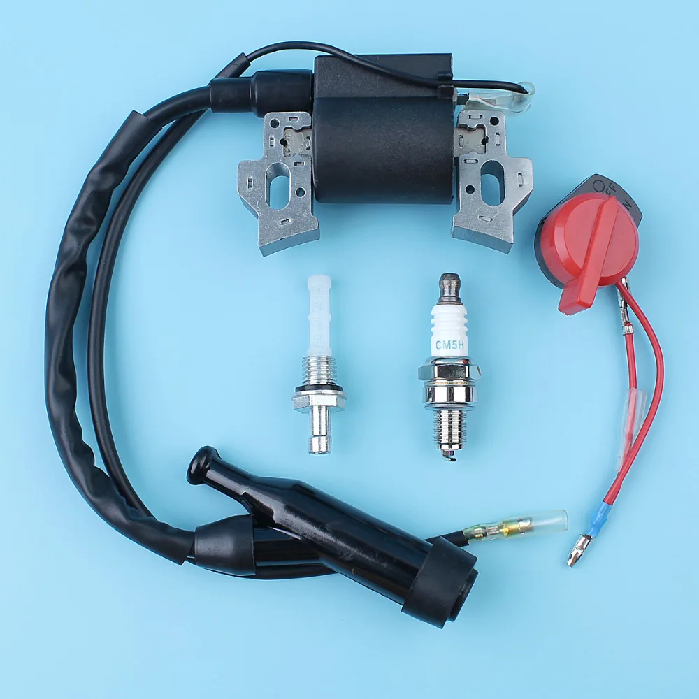 Ignition Coil Candle Spark Plug Filter On/Off Switch Kit For Honda GX160 & GX200 5.5HP 6.5HP Engine Generator Brushcutter Mower