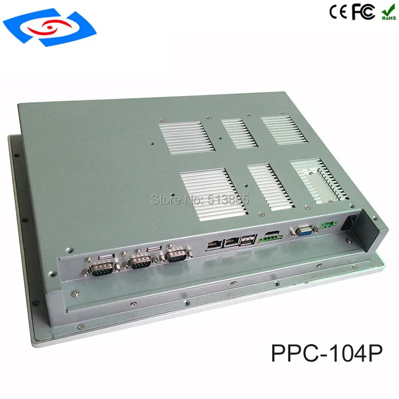 High Quality 10.4 inch Embedded Mini Fanless Industrial Panel PC With 4-wire China Resistive Touch Screen For Factory Automation