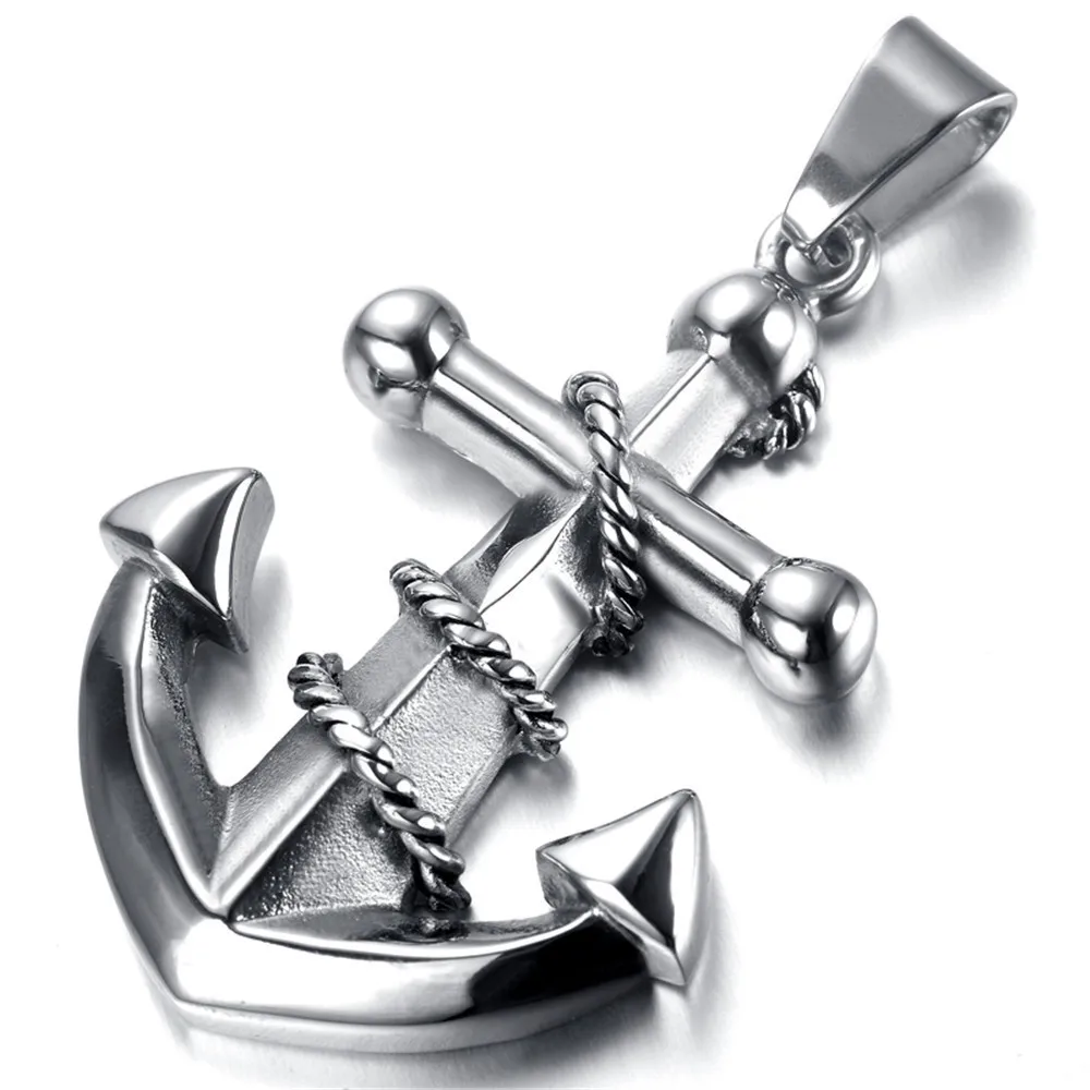 Fashion Cool Men\'s 316L Stainless Steel Anchor Charm Pendant