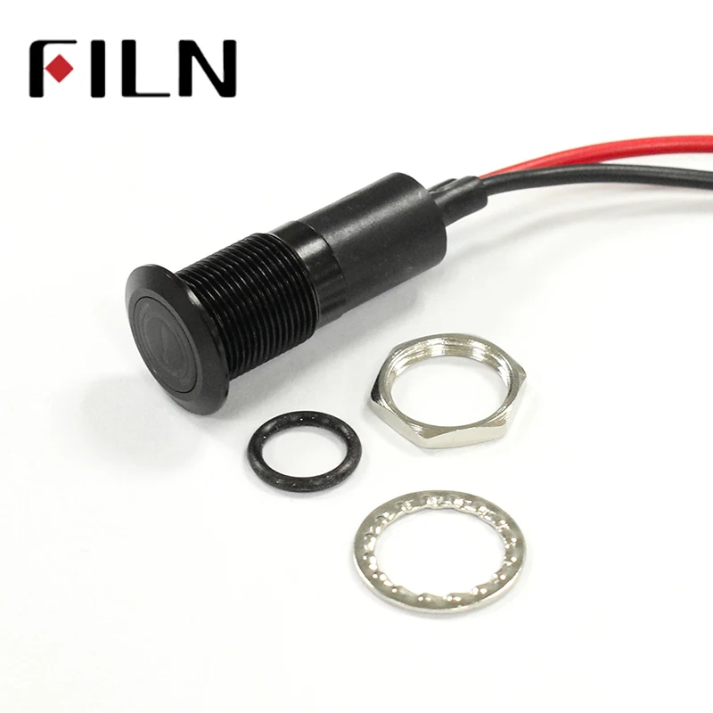 Lámpara LED de advertencia para salpicadero de coche, luces de señal a prueba de agua de 16mm, 12V, instrumento piloto