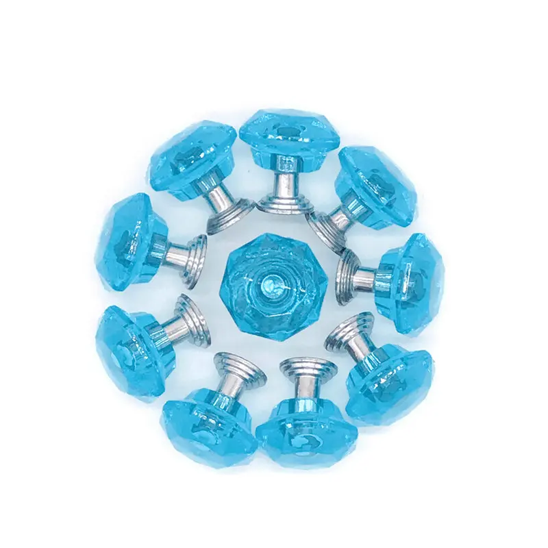 10Pcs 24mm Diamond Shape Dresser Knobs Cool Blue Cabinet Knobs Cupboard Drawer Pull Handles for Kids Childrens Room Funiture