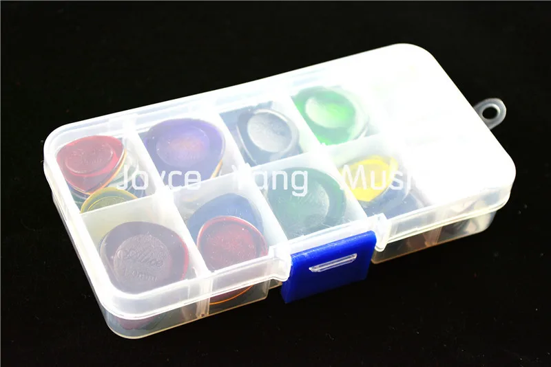 Alice 40pcs Water Drop Heavy Durable Clear Jazz Guitar Picks Box Electric Guitar Bass Picks Large&Small 1.0mm/2.0mm/3.0mm