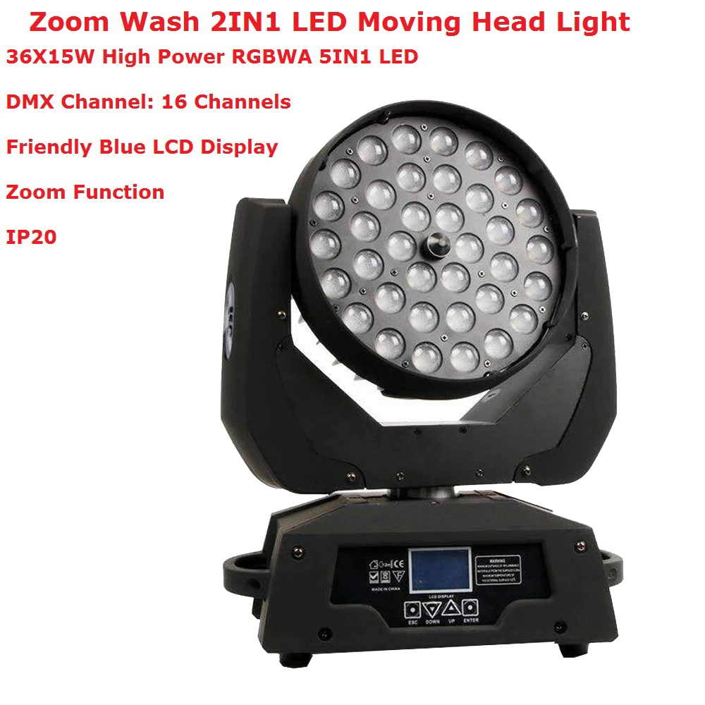 36X15W RGBWA 5IN1 Wash/Zoom светильник s DMX512 движущийся головной свет профессиональный DJ/бар вечерние/шоу/сценическое светодиодный щение светодиодная сценическая машина