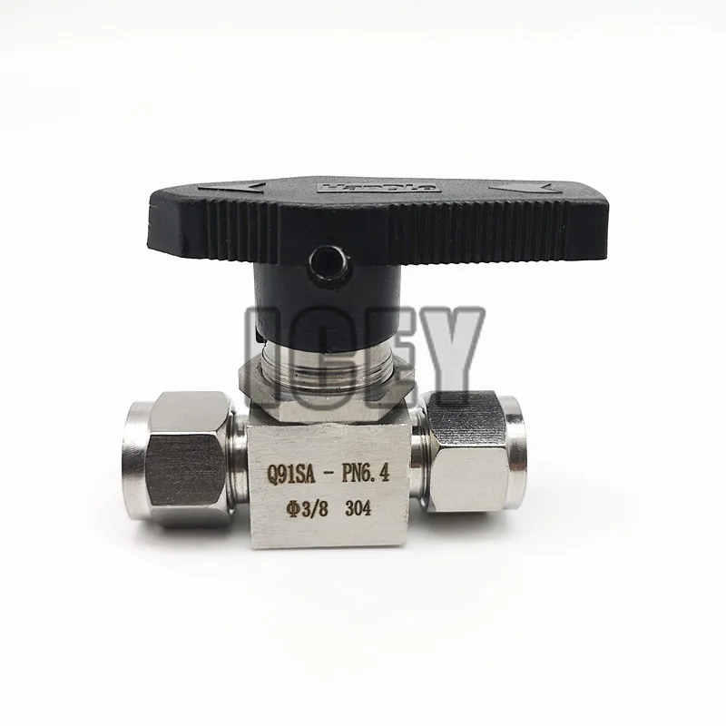 2 way straight Ball valve OD 6 8 10 12 mm 1/8 1/4 3/8 1/2 tube SS304 SS316 high pressure temperature card set ball velve