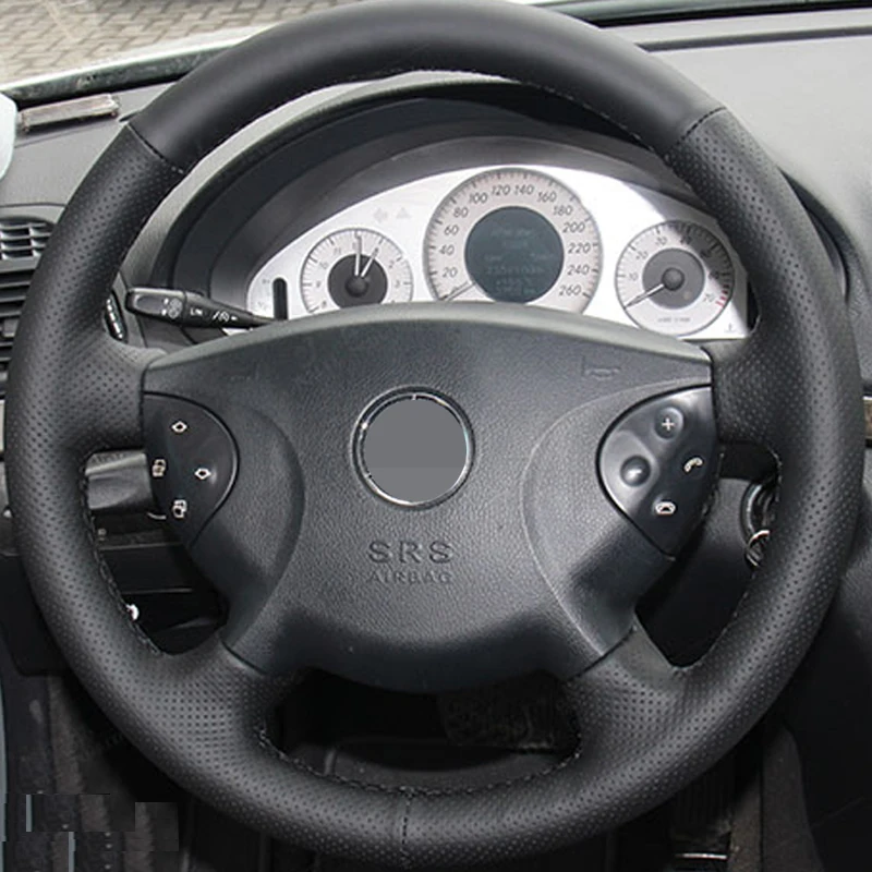 APPDEE Car Black artificial Leather Steering wheel cover for Mercedes Benz E63 W210 E240 E280 E320 2002 2003 2004 2005