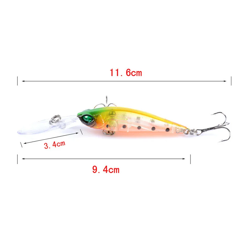 1Pcs Minnow Fishing Lure Floating water Laser Hard Artificial Bait 9.4cm 6g Fishing Wobblers Carp Bait Crankbaits Fishing Tackle