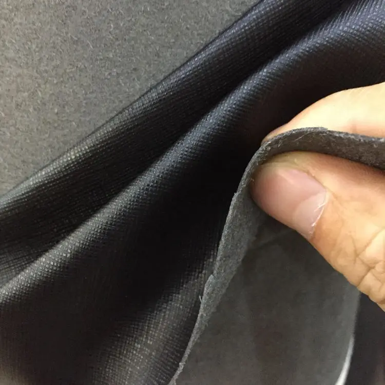 Black Synthetic High-Quality Microfiber Superfiber Cross Pattern Leather Material