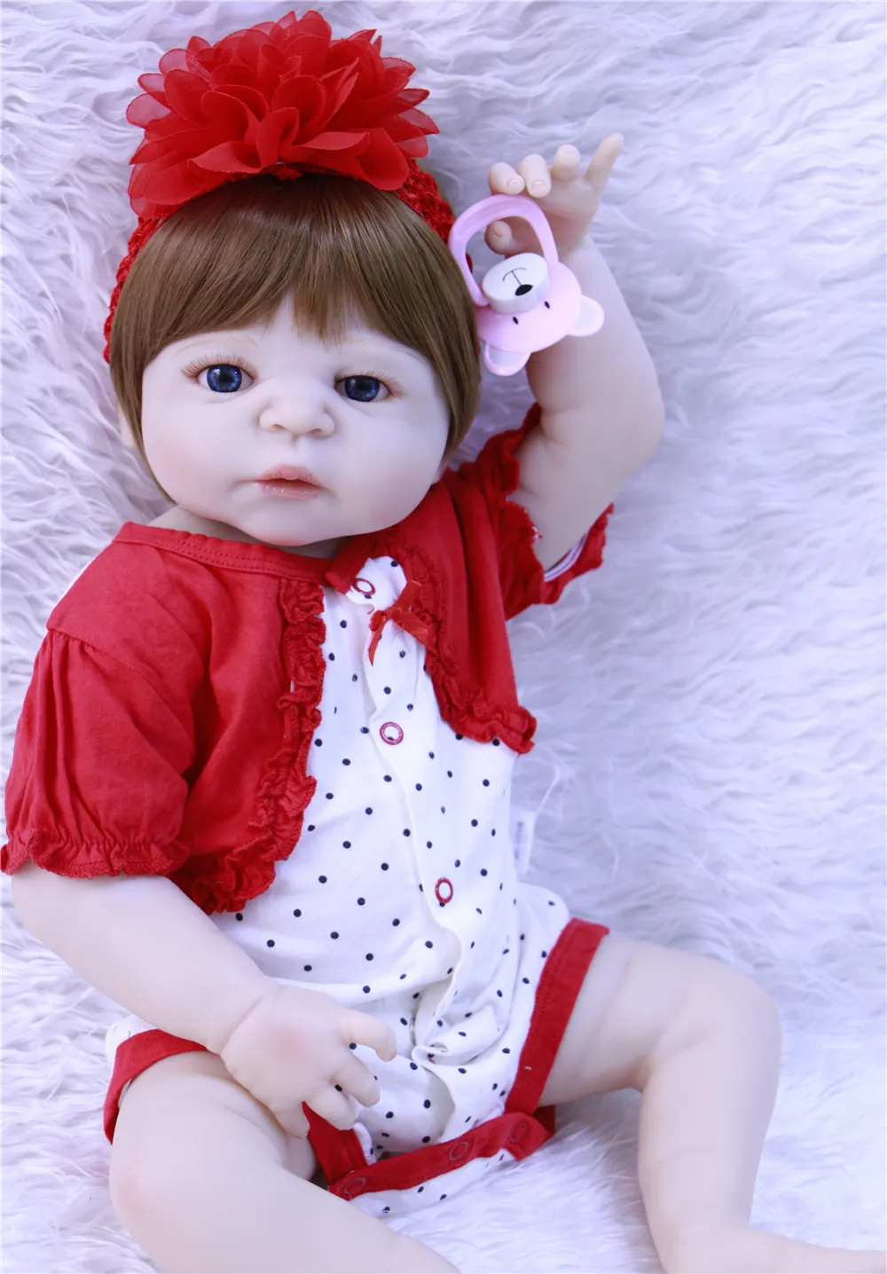 

57CM Reborn Baby Doll Finished Newborn Girl Premature Baby Collectible Art Doll Best Gift For Kids Boneca reborn