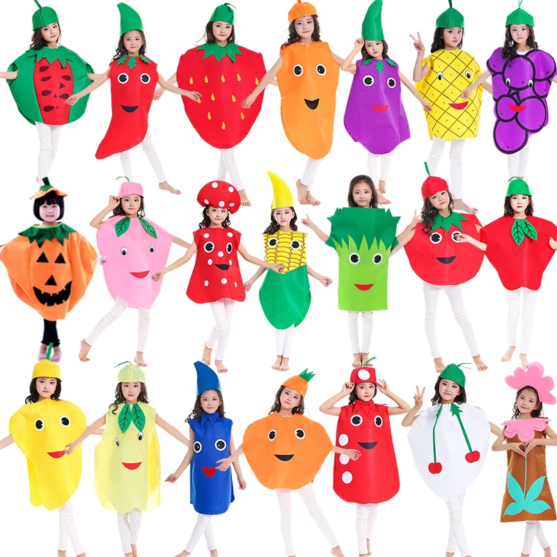 Halloween children's fruit costumes Environmental clothing Children's fashion show vegetable performance Costume modeling clothe