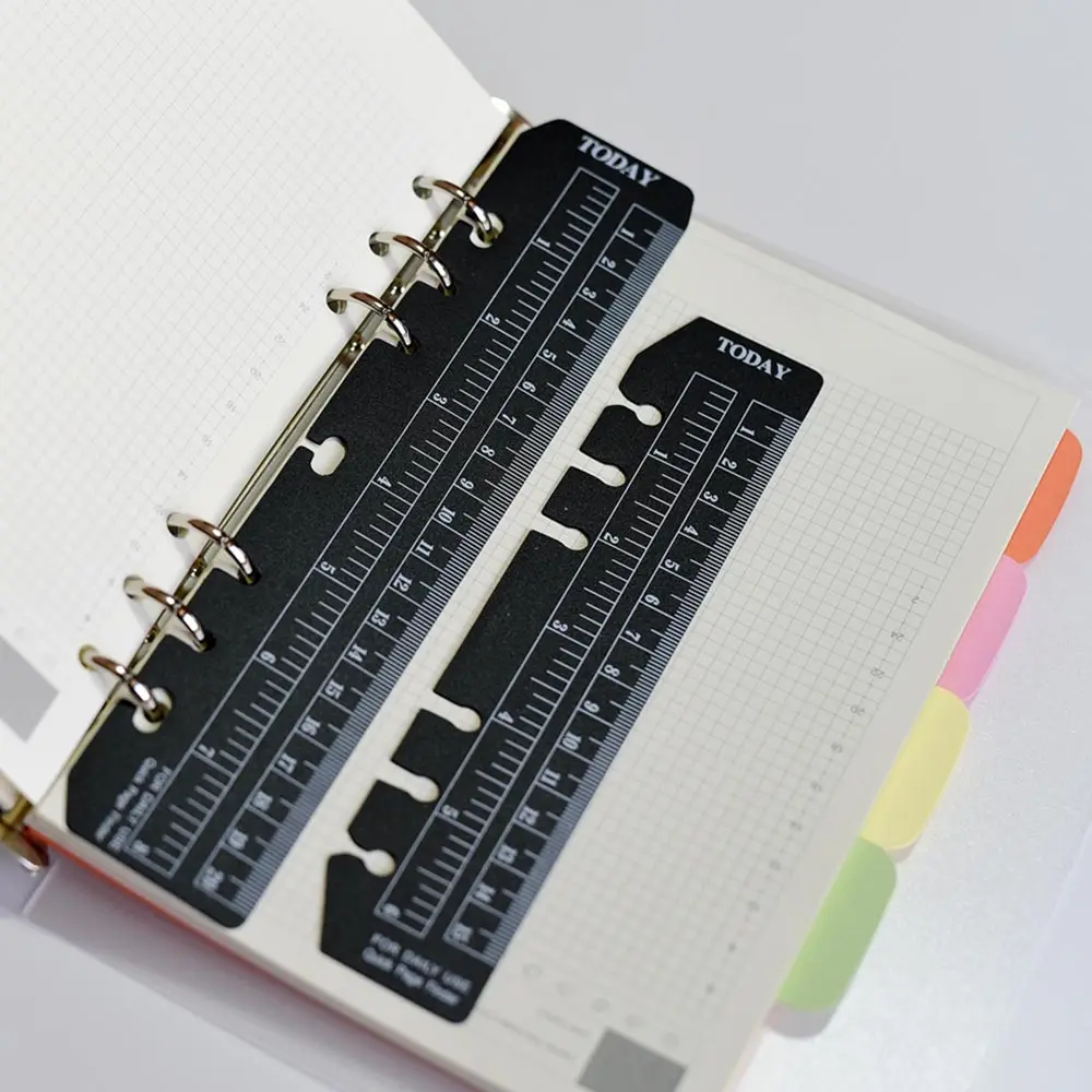 Bookmark Ruler 6 hole ring notebook notepad accessories A5 A6 A7 PP plastic ruler Partition Planner And Organizer Sketchbook