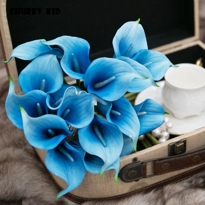 24pcs! wholesale High-end real touch artificial PU Calla fake small wedding decorative Calla flowers High simulation Calla Lily