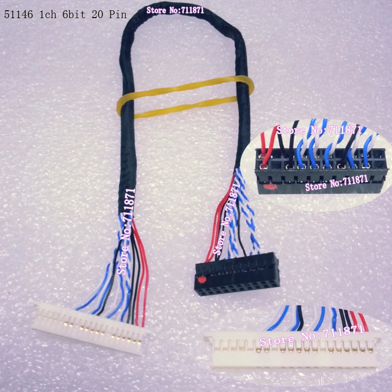 20P LVDS 1ch 6bit 51146 LCD Screen Cable 20Pin 51146 Single Six 6 LCD Screen Line 51146-20P-D6 Screen Line 51146 Screen Cable